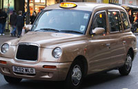 Gold Bomber taxi in London
